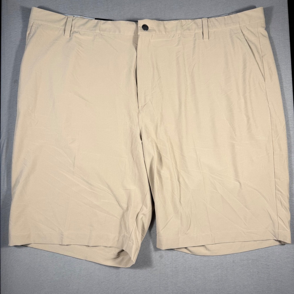 NEW Adidas Golf Ultimate365 Shorts Mens 48 Beige Tan Flat Front Performance